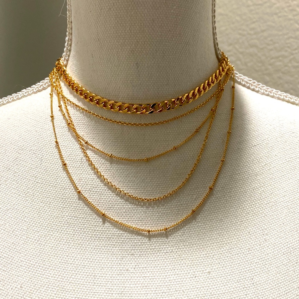 NWT***Lulu’s Five Layer Gold Chocker Necklace